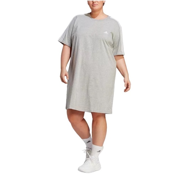 adidas Dresses & Skirts - 3X Adidas Essentials plus size NWT boyfriend tee shirt dress gray sporty casual